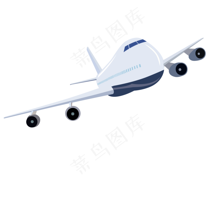 手绘卡通飞机免抠图