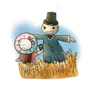 处暑稻草人丰收季节插图
