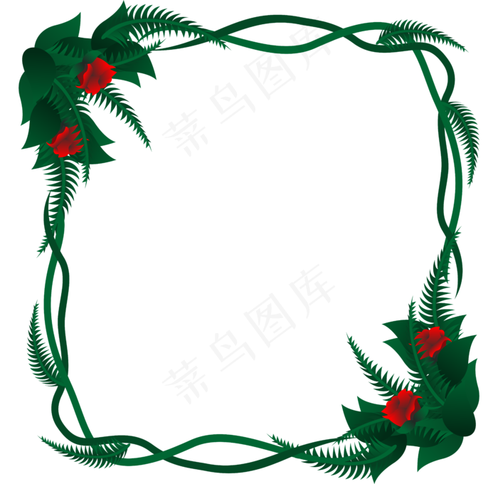 简约玫瑰绿色花藤