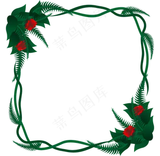 简约玫瑰绿色花藤