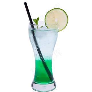绿色玻璃鸡尾酒喝的元素