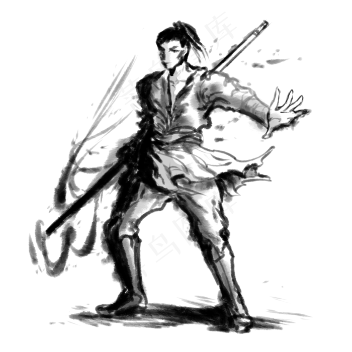 古风剑客(3000X3000(DPI:299))psd模版下载