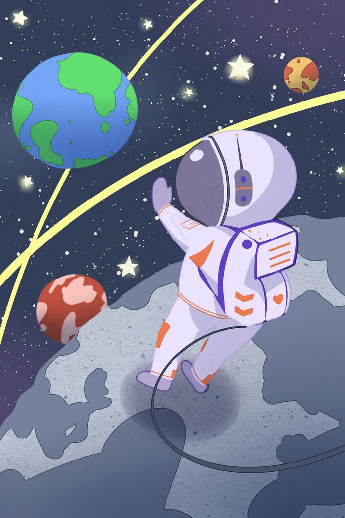 治愈系场景宇航员太空星空