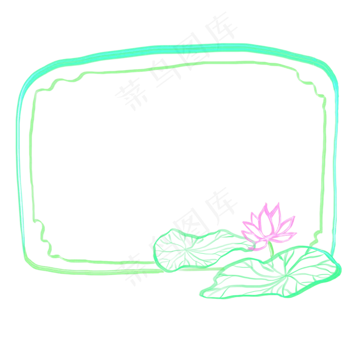 荷花边框装饰荷花(2000X2000(DPI:300))psd模版下载