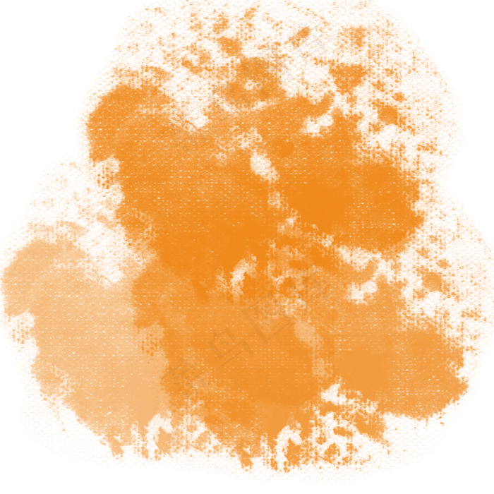 橙色水彩墨迹素材图