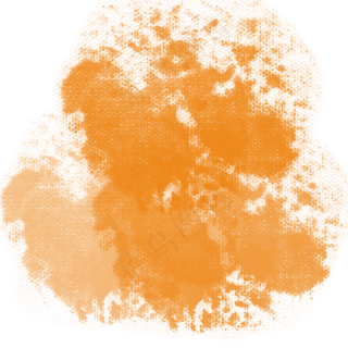 橙色水彩墨迹素材图