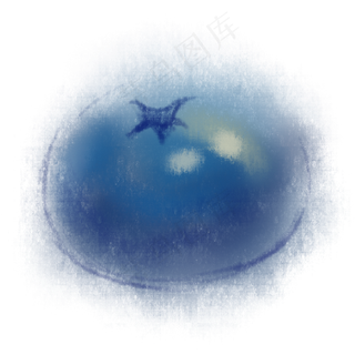 手绘水彩蓝莓一只