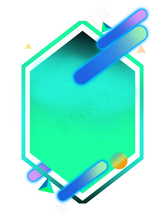 彩色荧光未来科幻几何装饰边框(3000X4000(DPI:300))psd模版下载