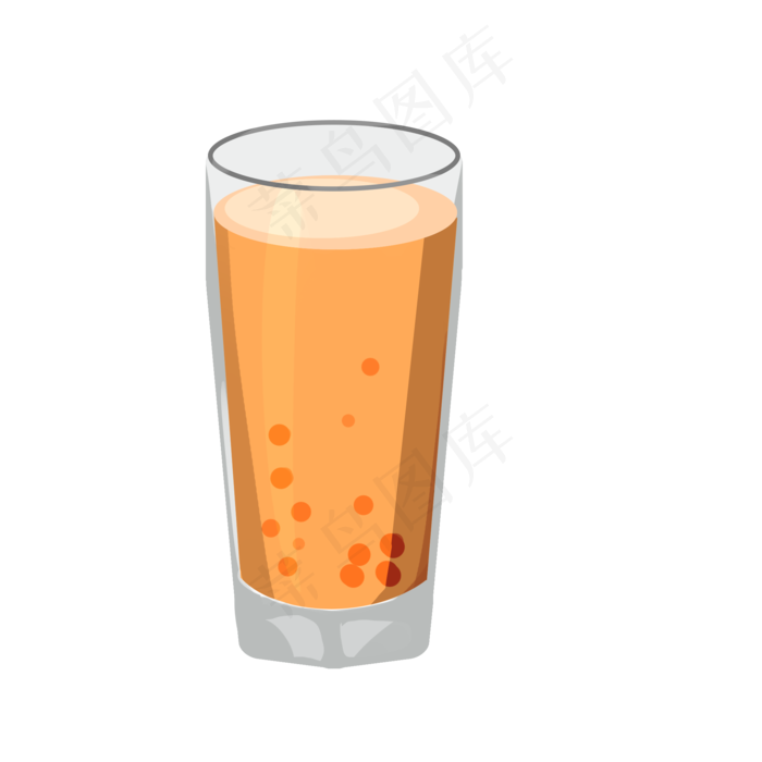 黄色的奶茶手绘插画,免抠元素