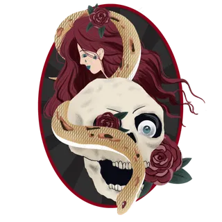 朋克哥特玫瑰骷髅装饰