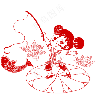 卡通新年鼠年剪纸农历2020,免抠元素