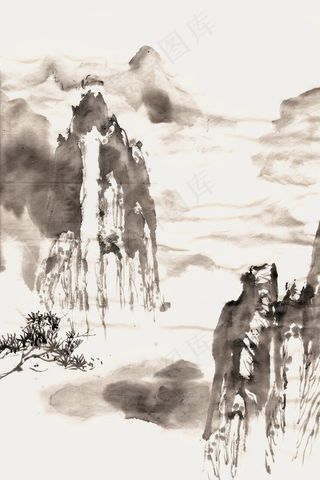 中国风水墨山水装饰画
