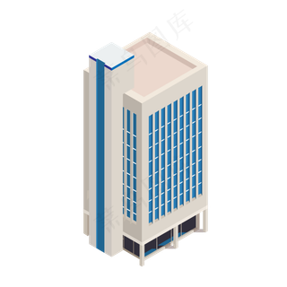2.5D立体风房屋大厦建筑,免抠元素