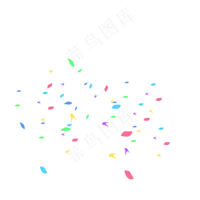 多彩彩纸漂浮素材,免抠元素(2000*2000px 72 dpi )