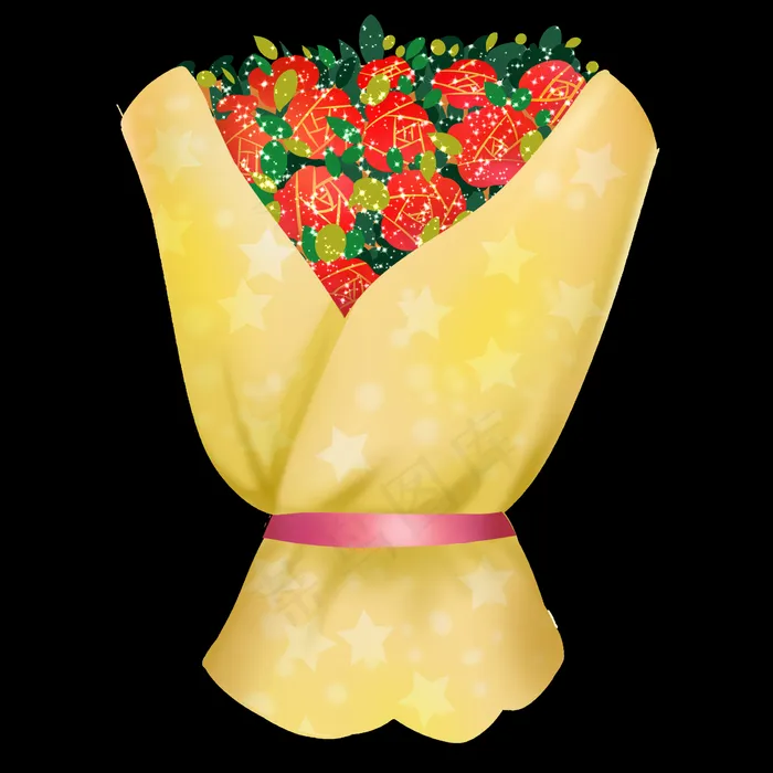 红玫瑰花束(3000X3000(DPI:300))psd模版下载