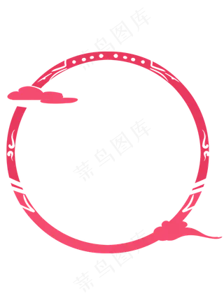 元宵节手绘祥云边框,免抠元素