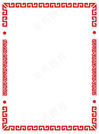中国风高清红色边框PNG素材,免抠元素