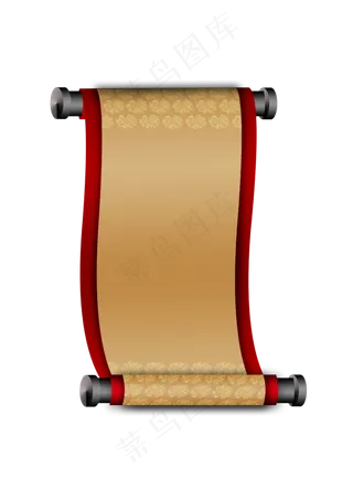 中国风卷轴免扣png,免抠元素