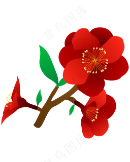 矢量免扣卡通海棠花