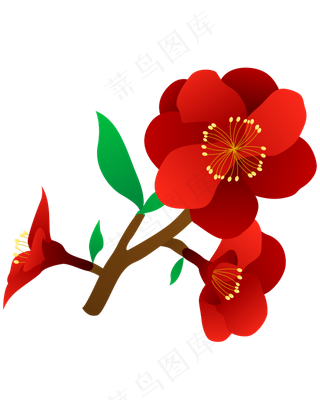 矢量免扣卡通海棠花