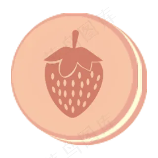 马卡龙清新糖果色草莓水果图标