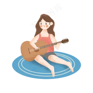 大暑弹吉他的小女孩