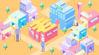 2.5D风格养老艺术字关爱老人养老院