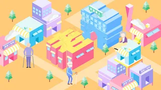 2.5D风格养老艺术字关爱老人养老院