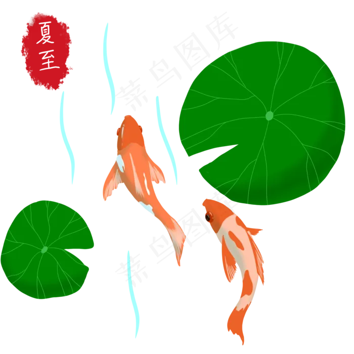夏季荷塘金鱼(2000X2000(DPI:299))psd模版下载