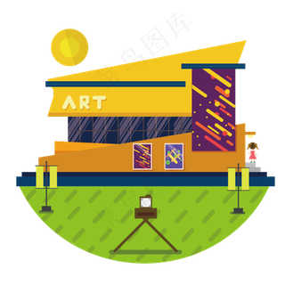 当代艺术空间画廊美术馆,免抠元素