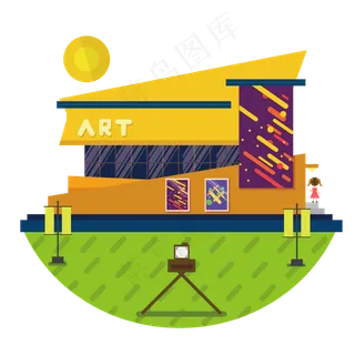 当代艺术空间画廊美术馆,免抠元素