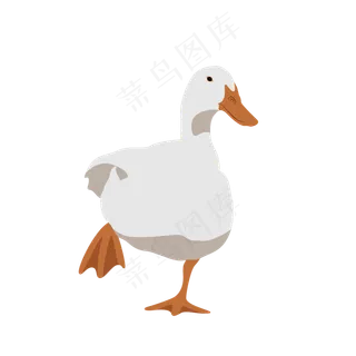扁平简约卡通处暑可爱鸭子禽类元