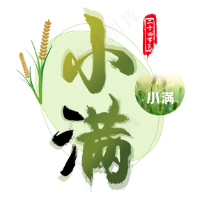 绿色小满节气字体设计