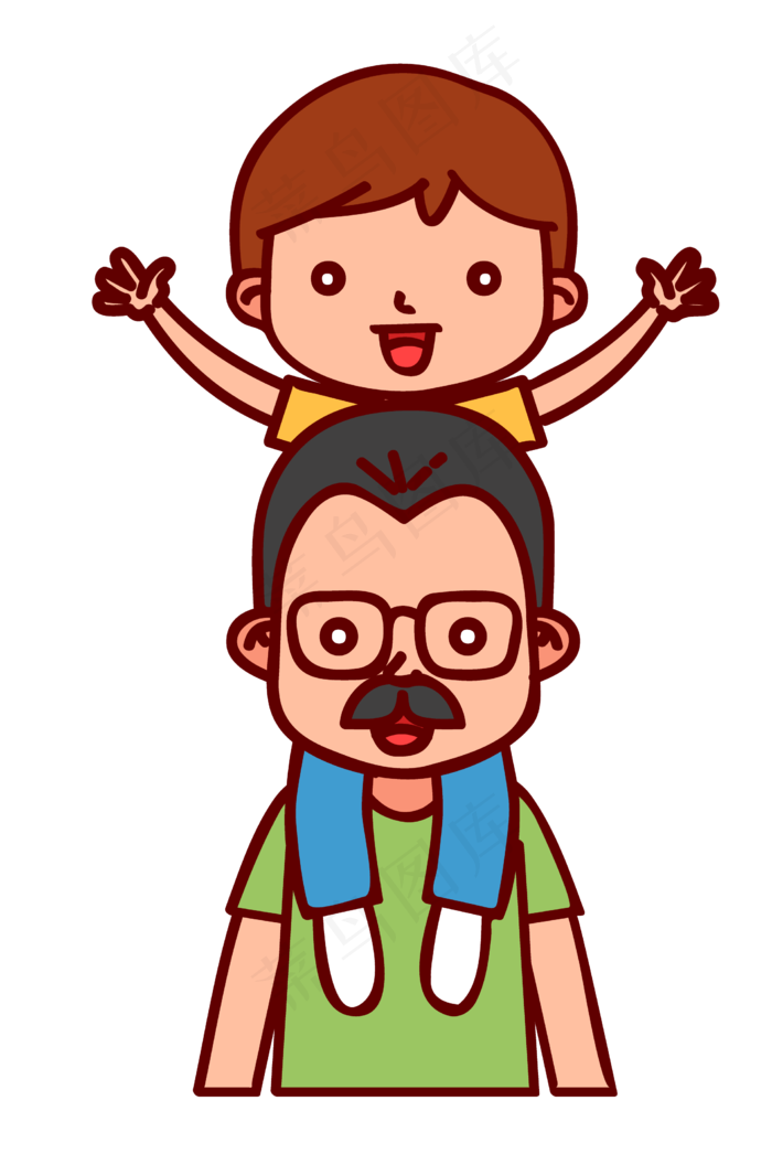 父亲节快乐手绘父亲形象设计