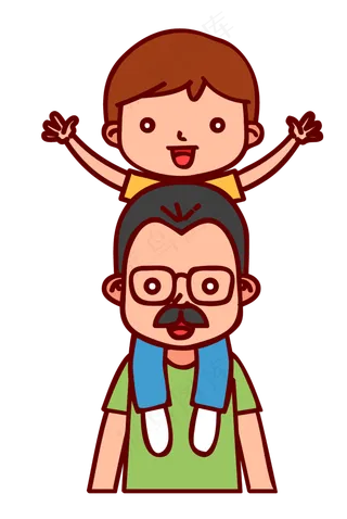 父亲节快乐手绘父亲形象设计