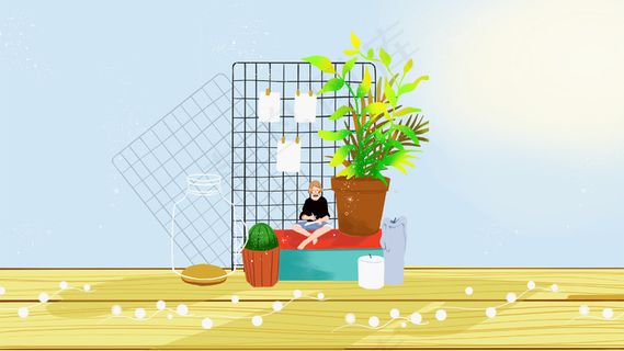 世界读书日阅读绿色植物春季春天