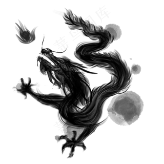 水墨龙中国风素材,免抠元素