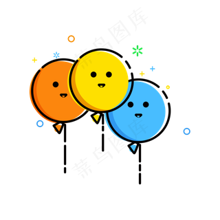 MBE风格气球免扣PNG,免抠元素