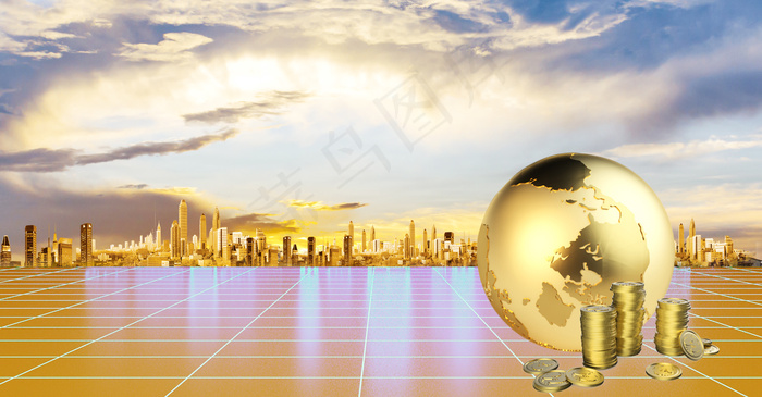 金融理财商务合成背景