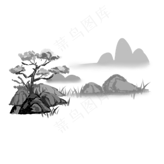 水墨山水艺术画