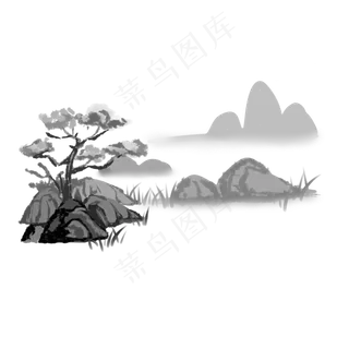 水墨山水艺术画