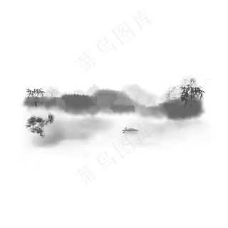 水墨画山水画端午节