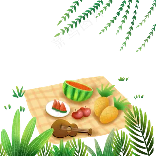 夏季游玩野餐png免抠图