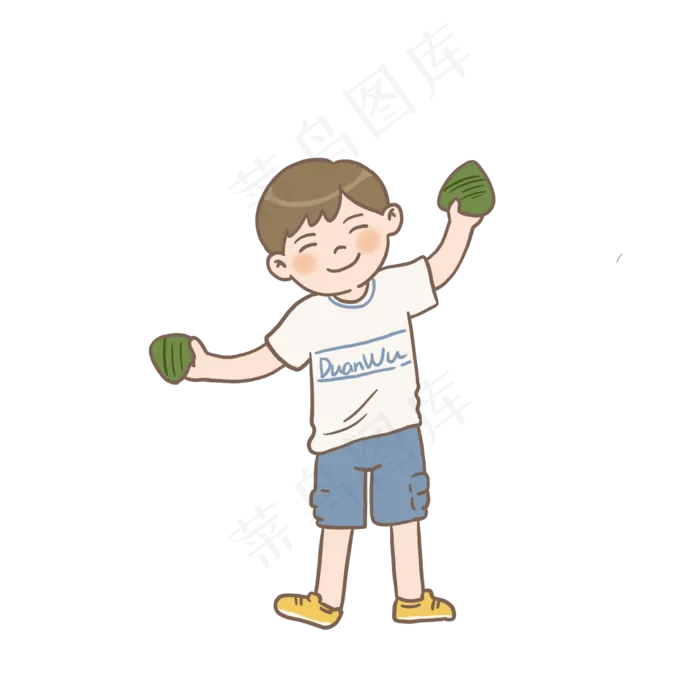 端午节吃粽子的男孩免抠元素下载(2000X2000(DPI:300))psd模版下载