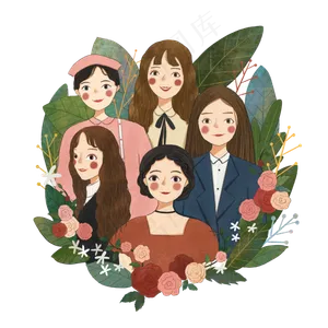 3月8日妇女节职业精英可爱女性美�,免抠元素