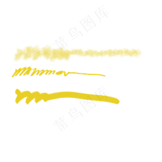 黄色彩色铅笔笔刷图案矢量素材