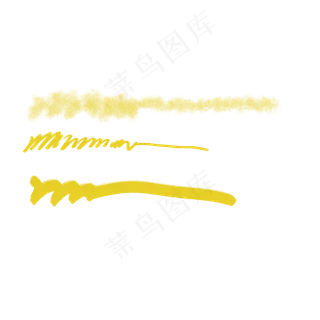 黄色彩色铅笔笔刷图案矢量素材