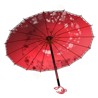 古典油纸伞水墨中国风红色唯美PNG,免抠元素