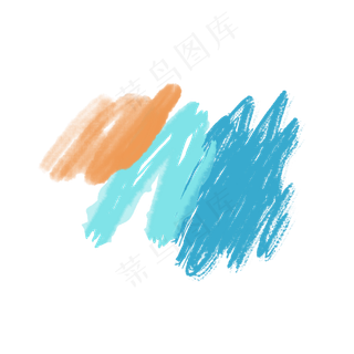 天蓝色水彩涂鸦笔刷