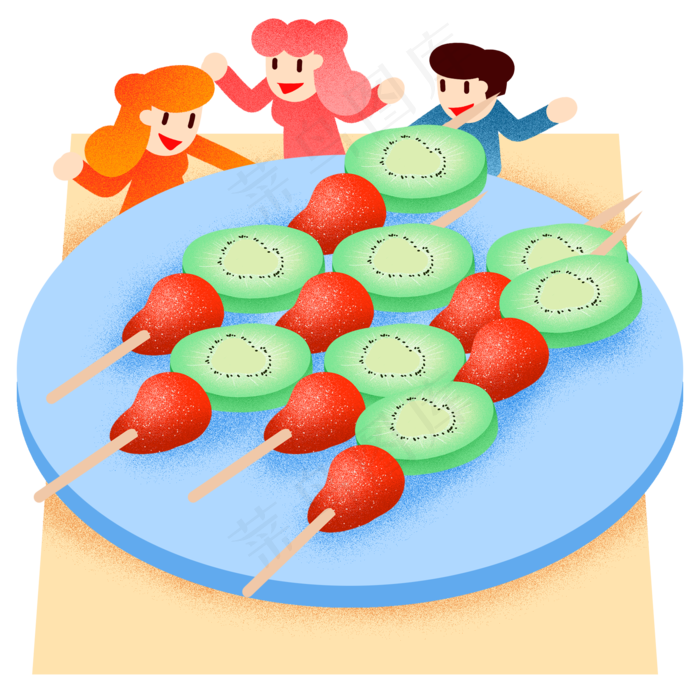 夏季水果串烧(2000X2000(DPI:300))psd模版下载